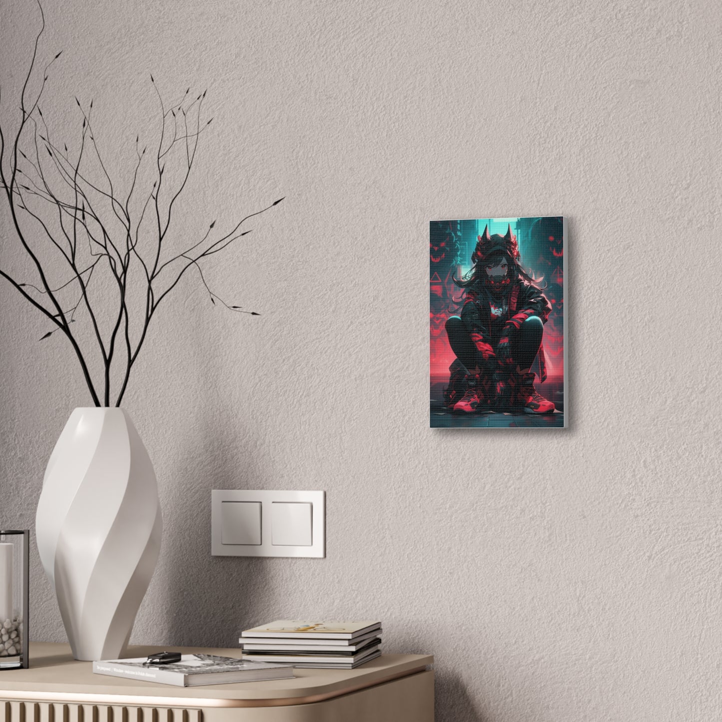 HQ Canvas Print - Bright Eyes Collection - Cyberpunk Vigilante Girl 4