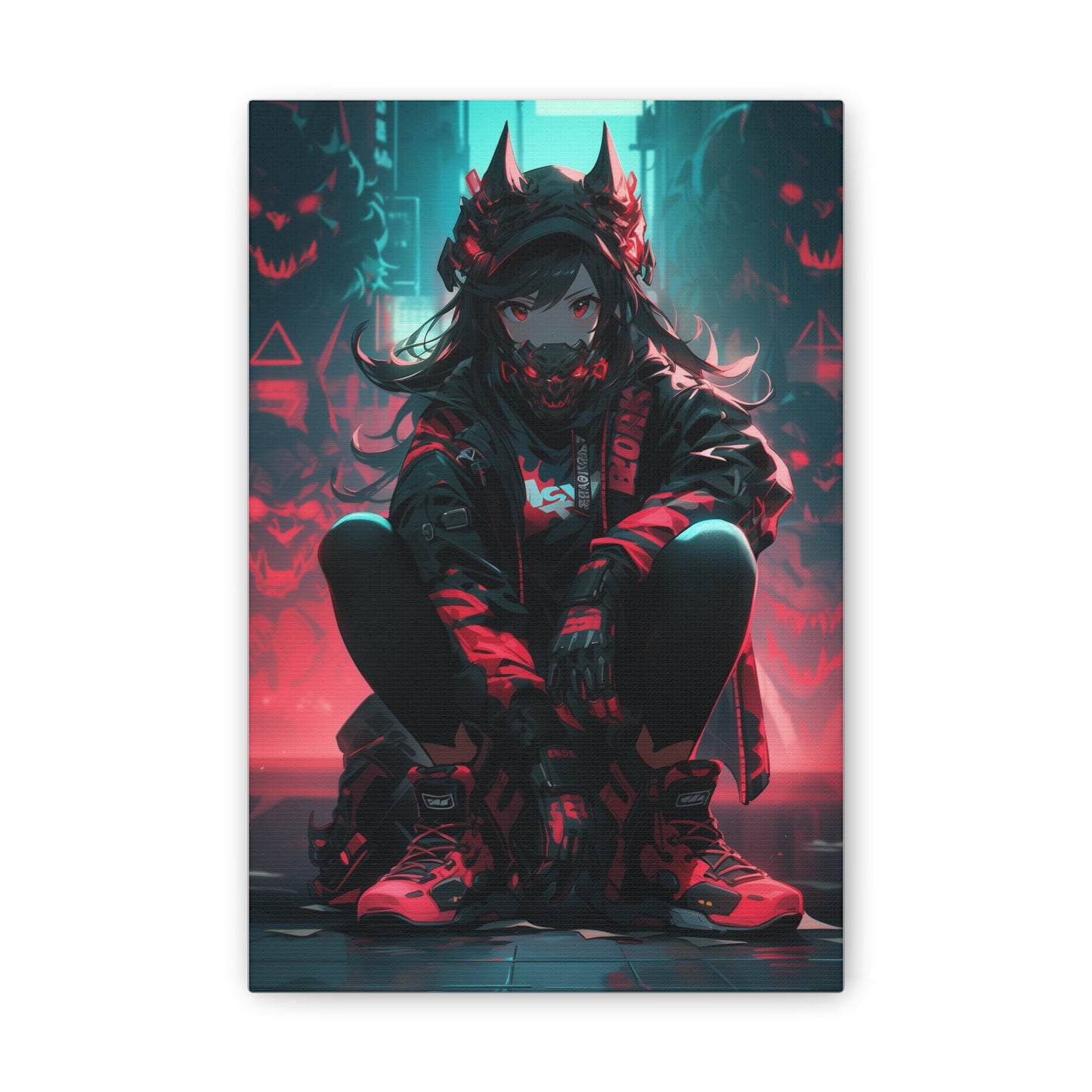 HQ Canvas Print - Bright Eyes Collection - Cyberpunk Vigilante Girl 4