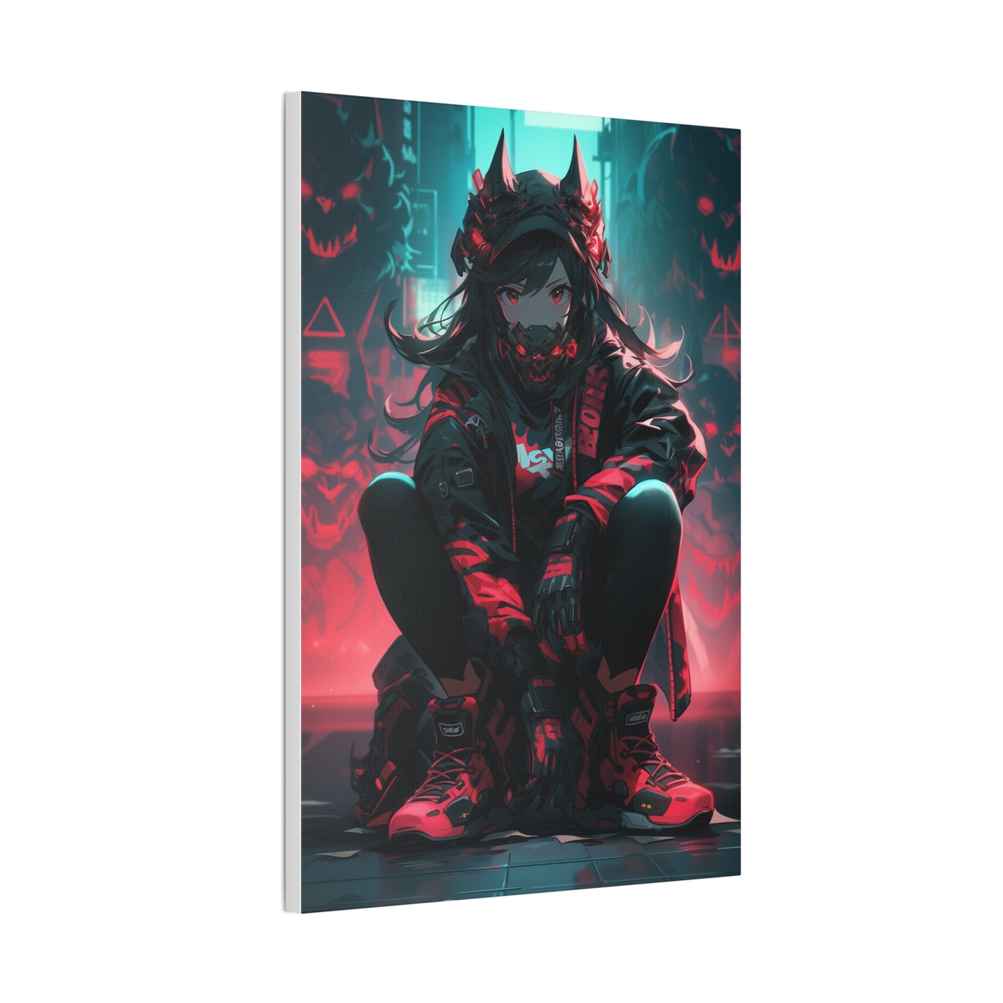 HQ Canvas Print - Bright Eyes Collection - Cyberpunk Vigilante Girl 4