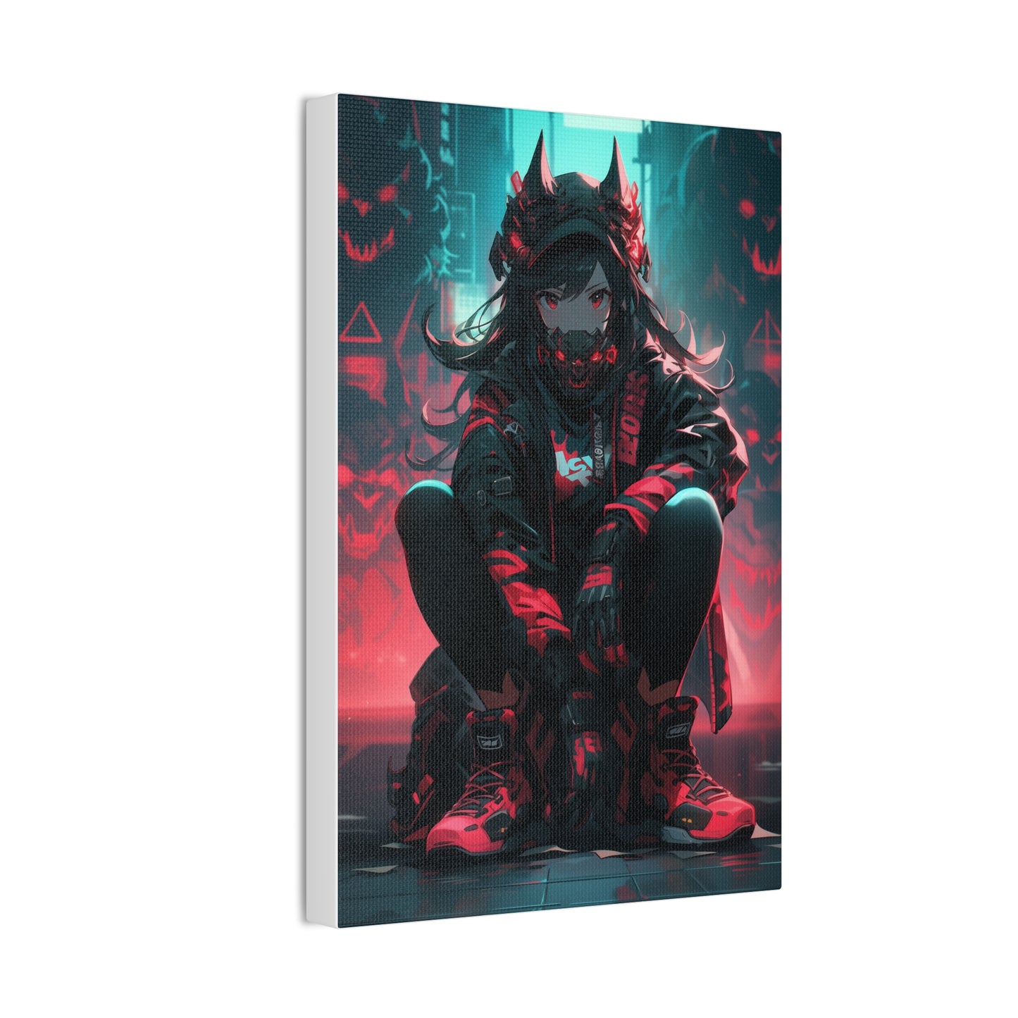 HQ Canvas Print - Bright Eyes Collection - Cyberpunk Vigilante Girl 4