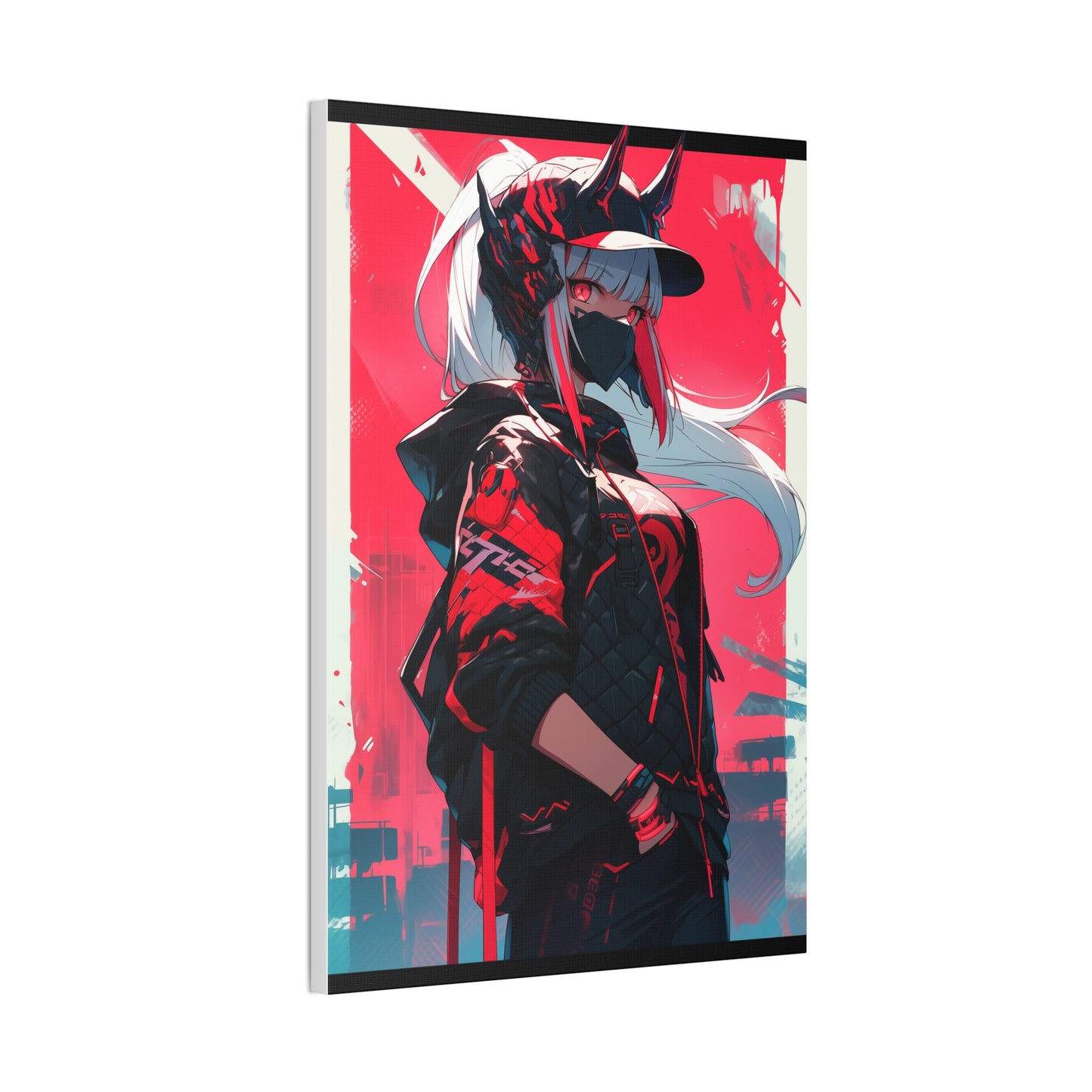 HQ Canvas Print - Bright Eyes Collection - Cyberpunk Vigilante Girl