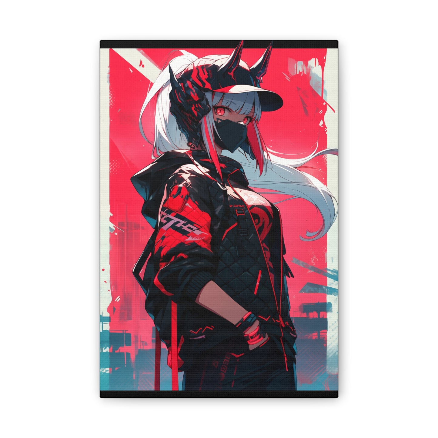 HQ Canvas Print - Bright Eyes Collection - Cyberpunk Vigilante Girl