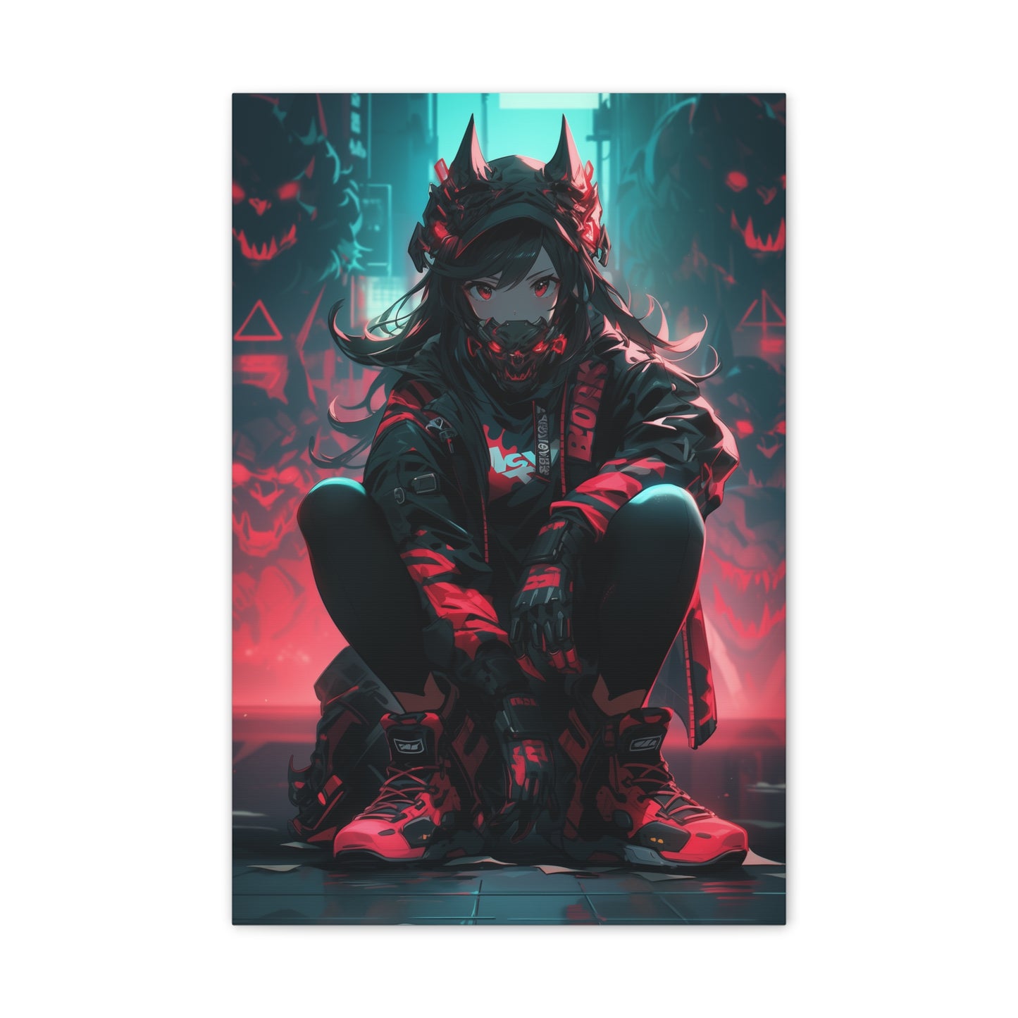 HQ Canvas Print - Bright Eyes Collection - Cyberpunk Vigilante Girl 4