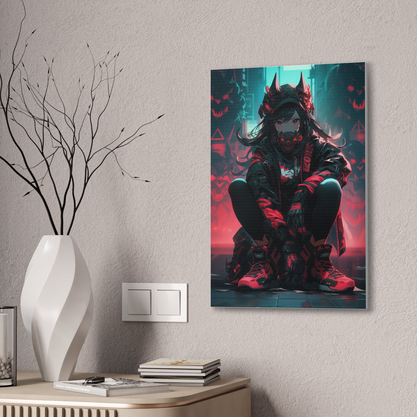 HQ Canvas Print - Bright Eyes Collection - Cyberpunk Vigilante Girl 4